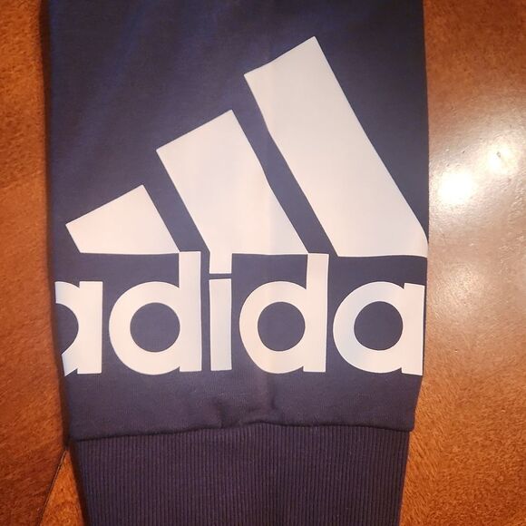Adidas Jogger Athletic Drawstring Sporty Sweatpants, XL, Black & White Logo - Picture 5 of 7